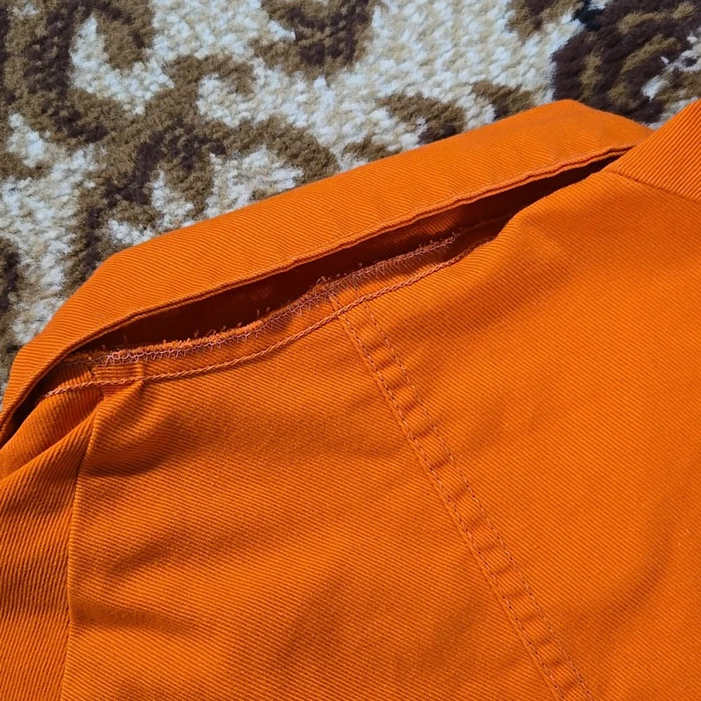 Vintage Orange Boiler Suit Hunting Jumpsuit Retro Utility Workwear Canvas Denim - Picture 13 of 16